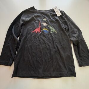 Garanimals Charcoal Long Sleeve Tee with Dinosaur Print
